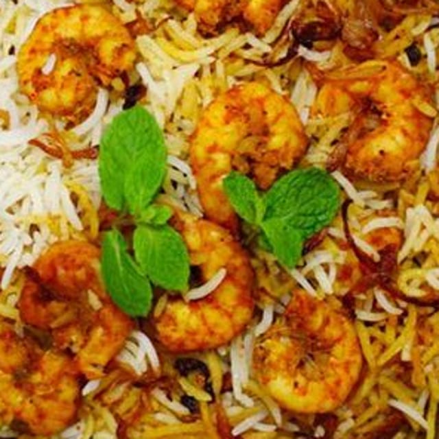 Hyderabad Shrimp Biryani Family Pack (5 people).